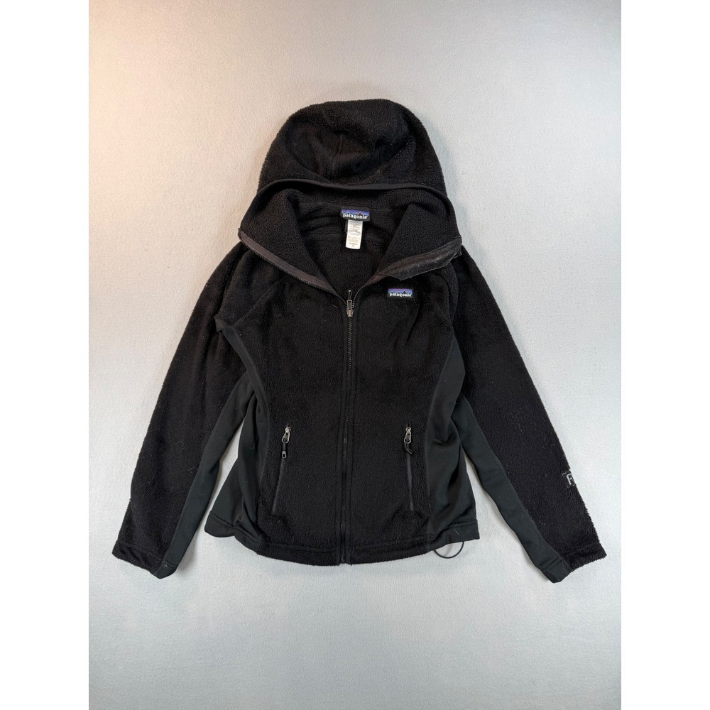 Patagonia R2 Fleece Hoodie Womens XS Black Full Zip Polartec Jacket